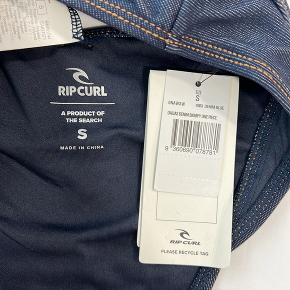 Rip Curl Dalias Denim Skimpy One Piece Swimsuit, SMALL - Picture 9 of 11